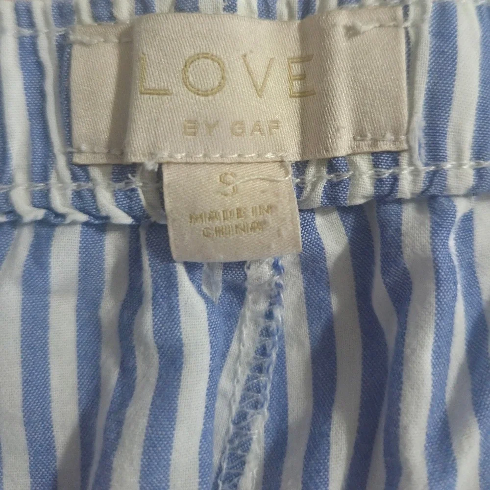 Gap Womens Small Blue White Striped Cotton Pajama Pants Drawstring Loungewear
